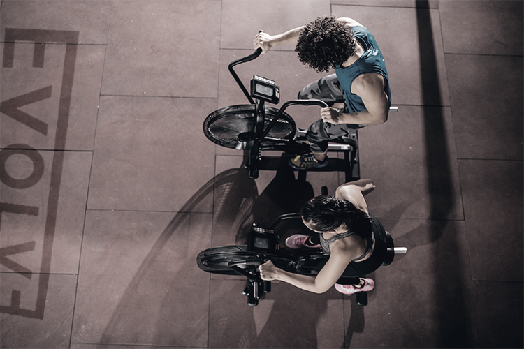 BURN phase: Athlete on an assault bike